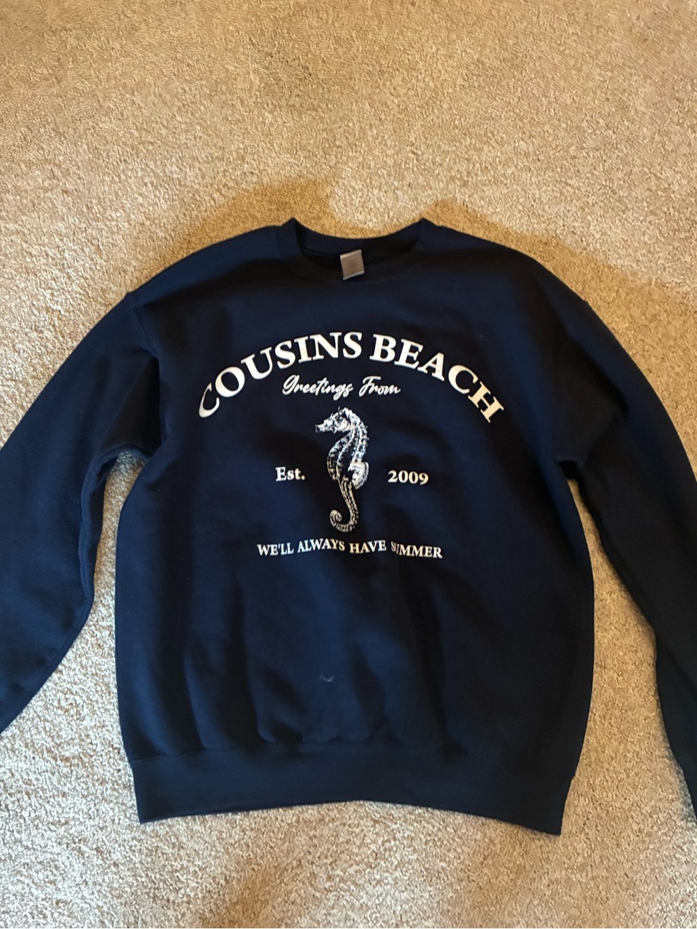 Altar'd State Navy Blue 'Cousins Beach' Graphic Sweatshirt